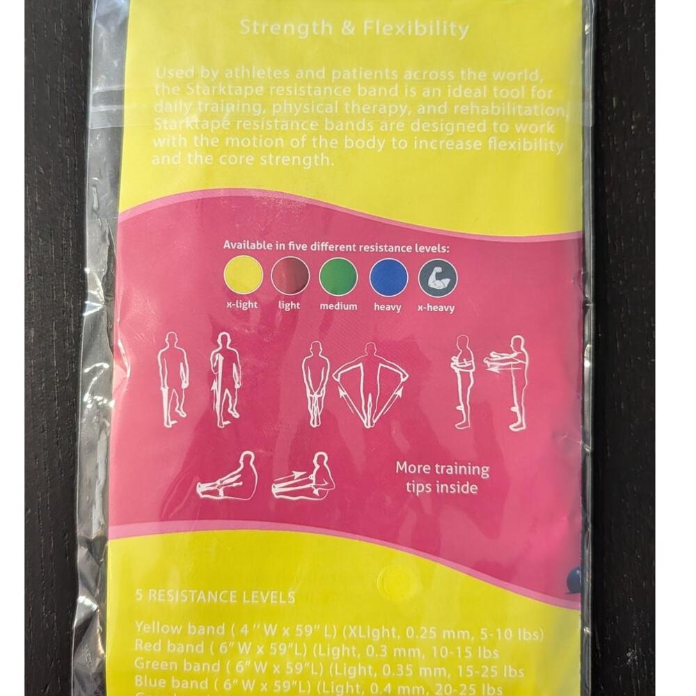Starktape Resistance Bands Set X-Light Light 5-15 lb Latex Free New - Picture 4 of 4
